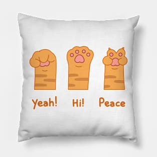 Yeah! Hi! Peace ginger's paw Pillow