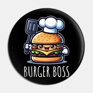 Burger Boss Chef Foodie Burger Lover Pin