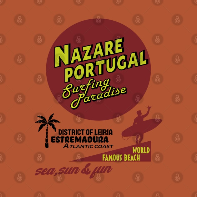 Nazare, Portugal Surf Vintage by Alexander Luminova