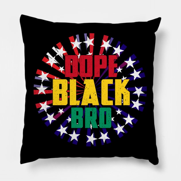 Dope Black Dad Mom Bro Black History Month Pillow by alcoshirts