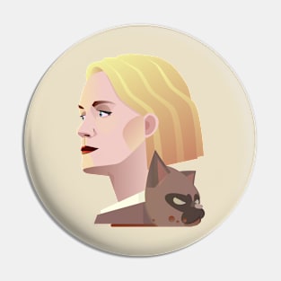 Girl with Zombie Cat Pin