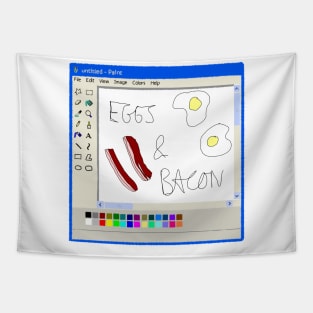 Eggs and bacon Ms Paint drawing Tapestry