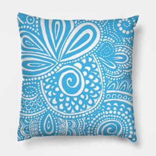 Light Blue Pina Swirls Pillow