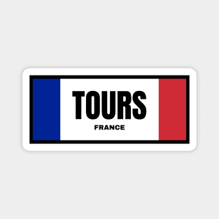 Tours City in French Flag Colors Magnet