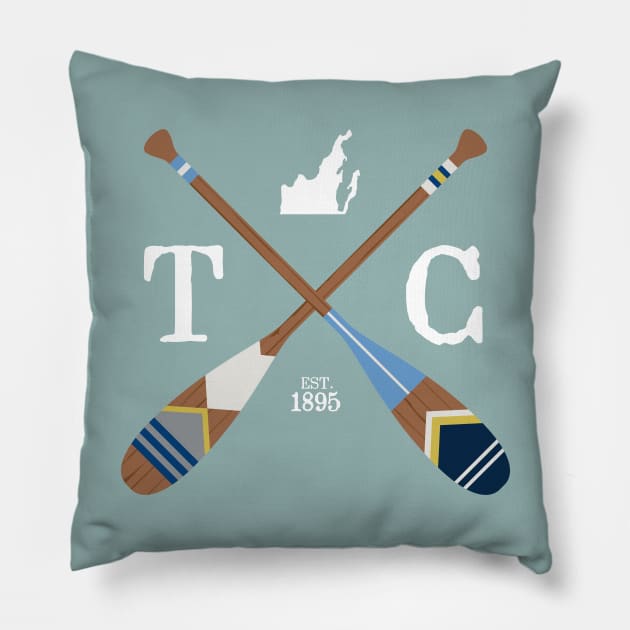 Paddle TC, Traverse City Painted Oars Pillow by GreatLakesLocals
