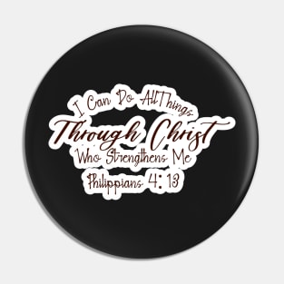 I Can Through Christ Philippians 4:13 text Pin