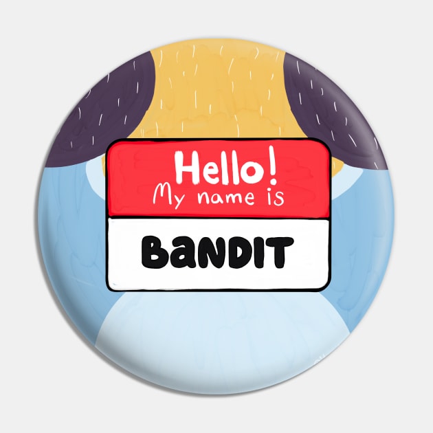 Bandit Name Tag Pin by jberoldart