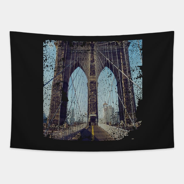 New york gray Bridge Tapestry by satyam012