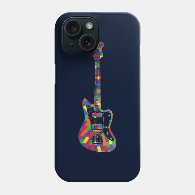 Offset Body Style Electric Guitar Colorful Texture Phone Case by nightsworthy