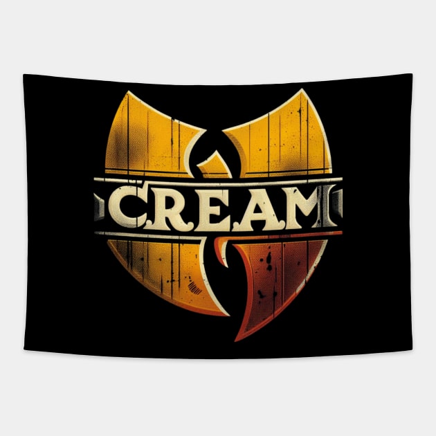Distressed Wutang clan - C.R.E.A.M Tapestry by thestaroflove