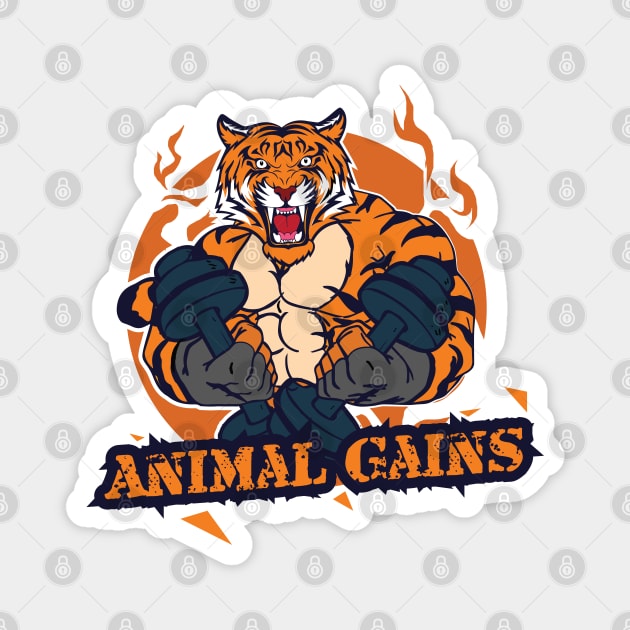 Tiger Gains - Animal Gains Magnet by AnimalGains