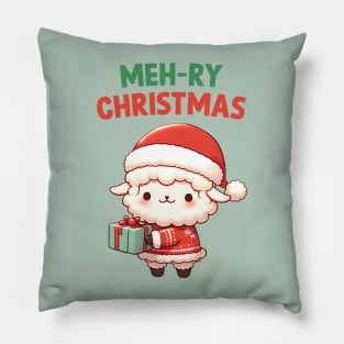 Meh Ry Christmas Sheep Pillow