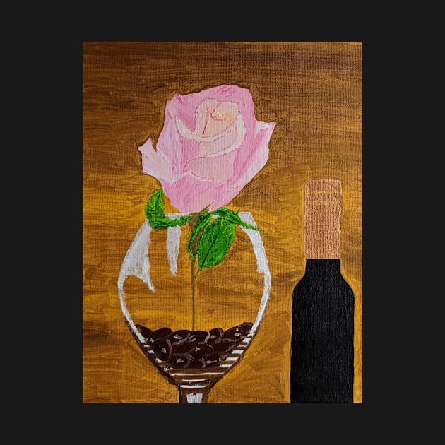 Wine And Rose Print by PaintstopbyNandini