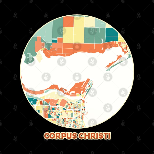 Corpus Christi map in mozaique colors by SerenityByAlex