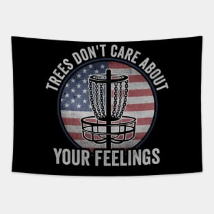 Funny Disc Golf Player Saying USA American Flag Tapestry