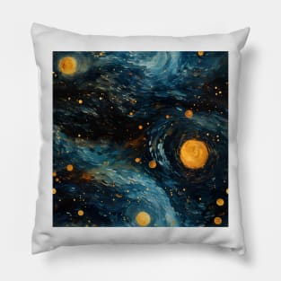 Van Gogh Starry Night Outer Space Pattern 14 Pillow