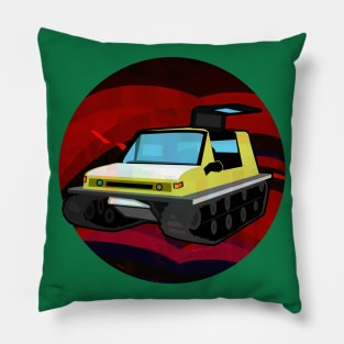 Yellow Snowmobile Pillow