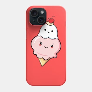 Kawaii Strawberry Ice Cream Cone Phone Case