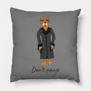 Funny tiger bodyguard Pillow