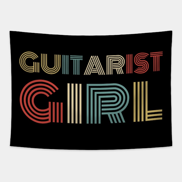 Guitarist girl retro vintage design . Perfect present for mother dad friend him or her Tapestry by SerenityByAlex