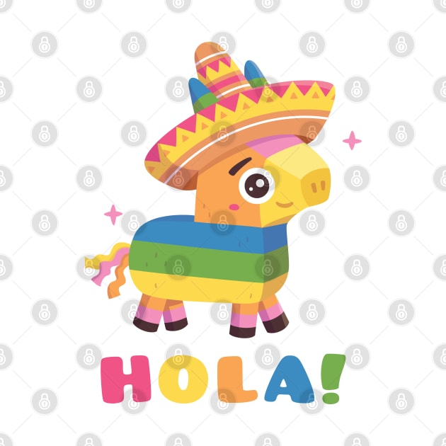 Cute Pinata With Fiesta Hat Hola by rustydoodle