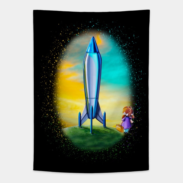 The Moon Mission Tapestry by Rocket Girl