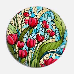 Tulip Stained Glass Art Pin