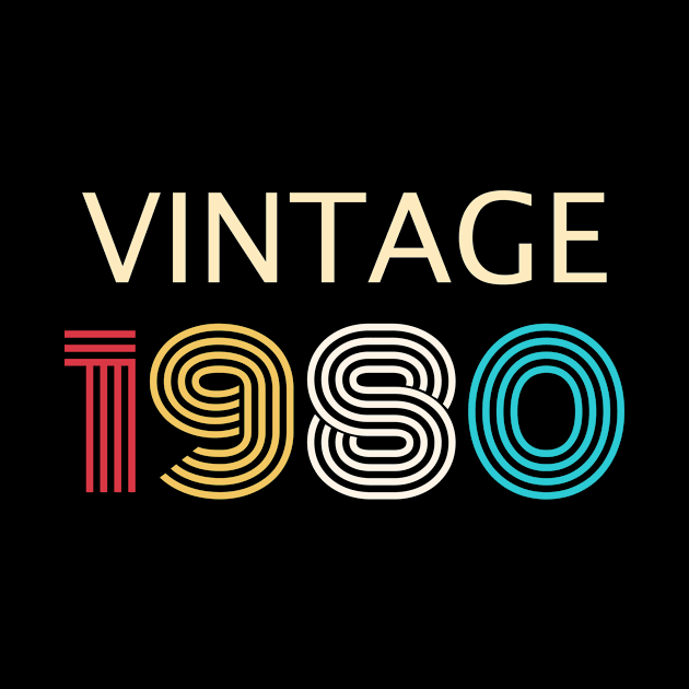 Vintage 1980 Birthday by Tshirt114