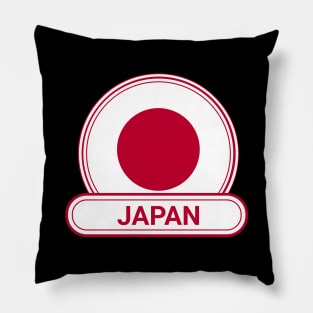 Japan Country Badge - Japan Flag Pillow