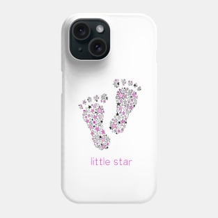 Little Star Cute Baby Feet - Pink Print Phone Case