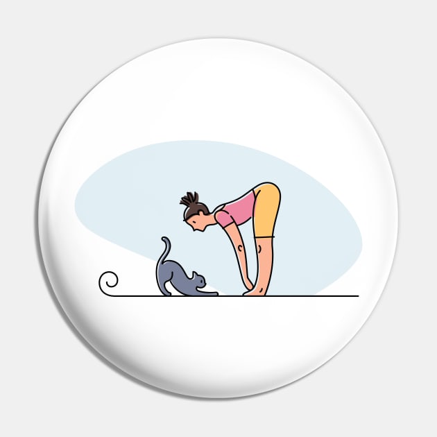 YOGA WITH CAT ILLUSTRATION Pin by Trio Store