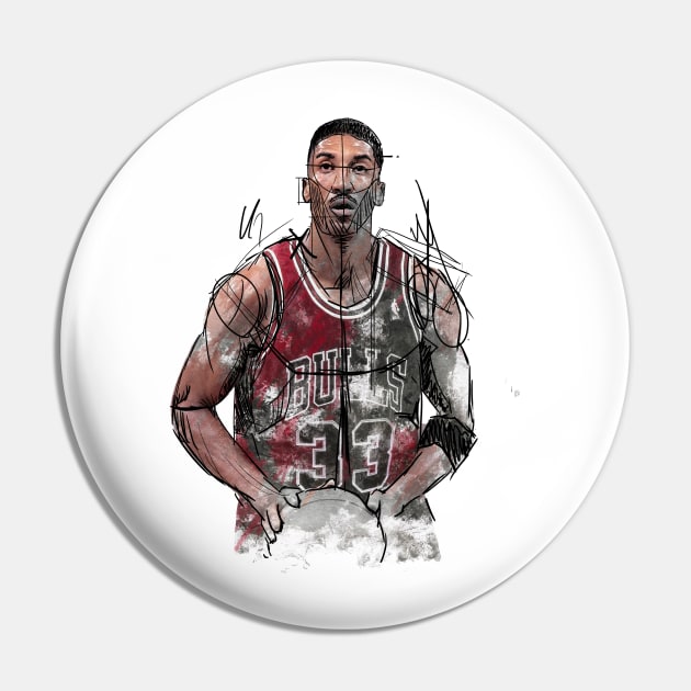 Scottie Pippen sketch art Pin by pentaShop