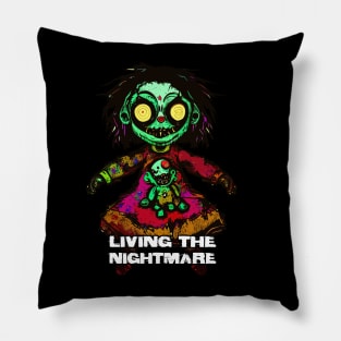 Creepy Scary Doll Living The Nightmare October 31st Horror Pillow