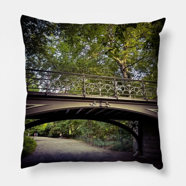 Central Park Bridge Manhattan NYC Pillow by eleonoraingrid