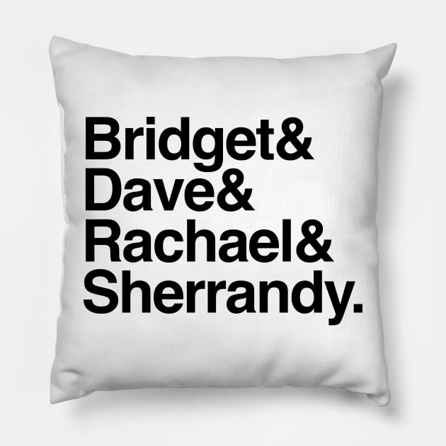 SQUAWKING DEAD Host Names (Black Text) Pillow by SQUAWKING DEAD