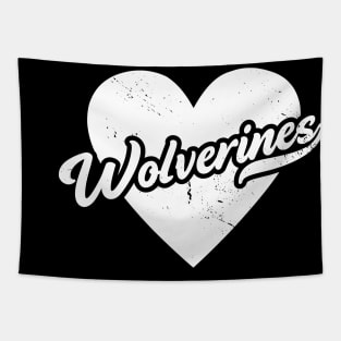 Vintage Wolverines School Spirit // High School Football Mascot // Go Wolverines Tapestry