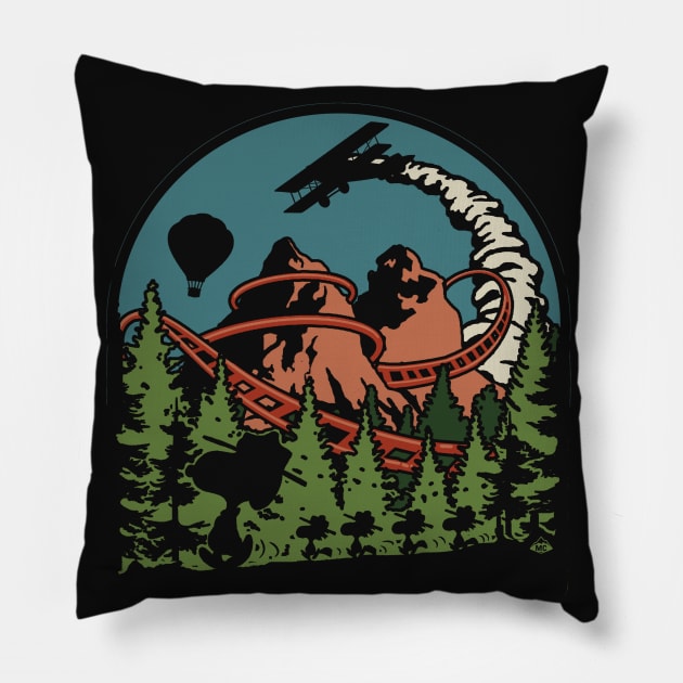 Grand Sierra Campground Pillow by SkprNck