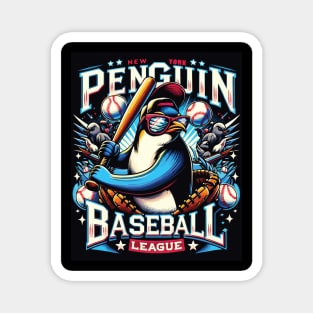 Penguin Baseball Tribute - Penguin Baseball League - Baseball Gift Magnet