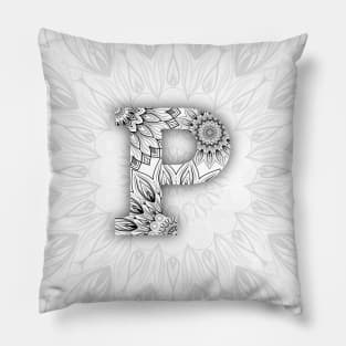 'P' Intricate Pattern Pillow