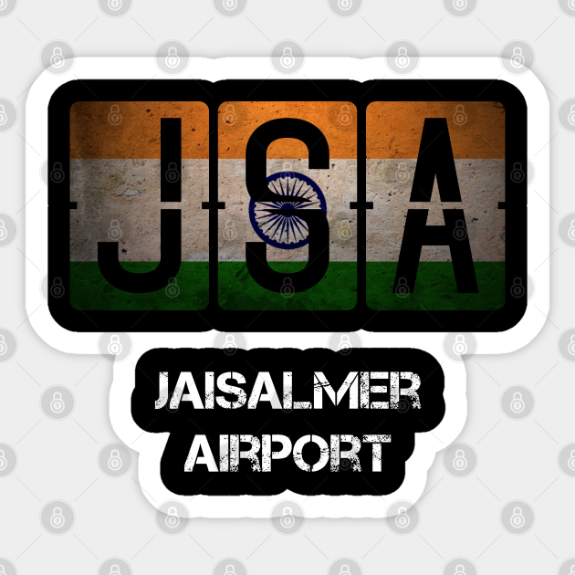 JSA Jaisalmer Airport code - Airport Merch - Sticker | TeePublic