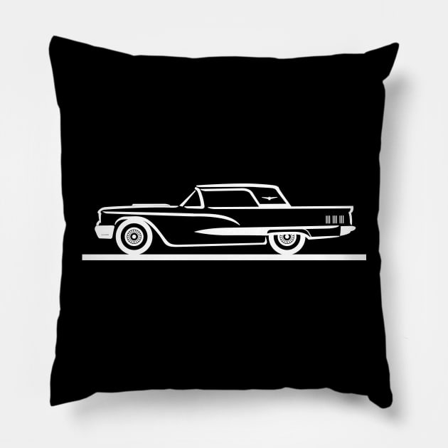 1960 Ford Thunderbird Hard Top Pillow by PauHanaDesign