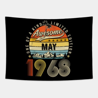 Awesome Since May 1968 Vintage 55th Birthday Tapestry