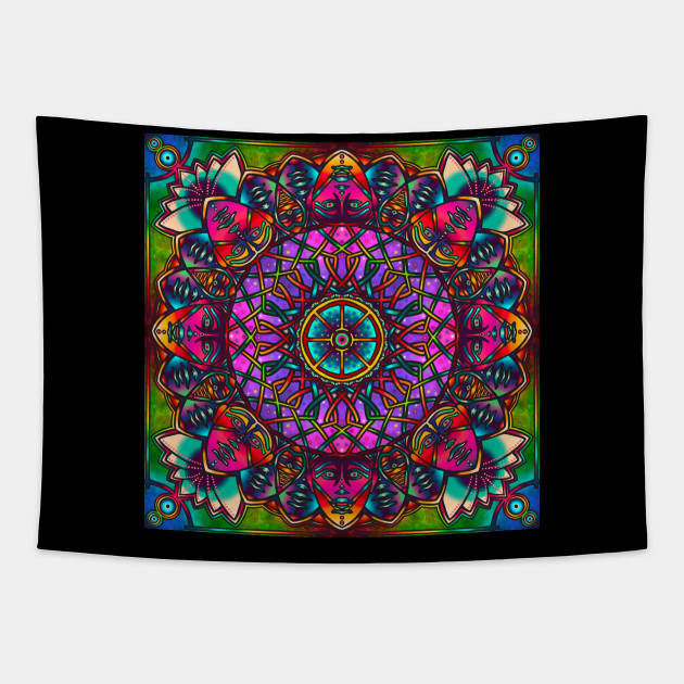 Trippy Mandala Tapestry by taoistviking