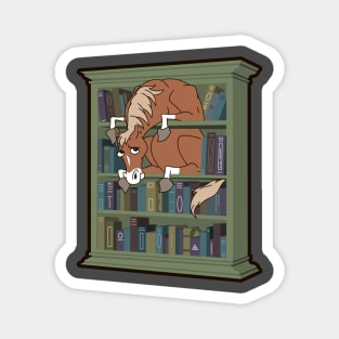 Horse in a Bookcase Magnet