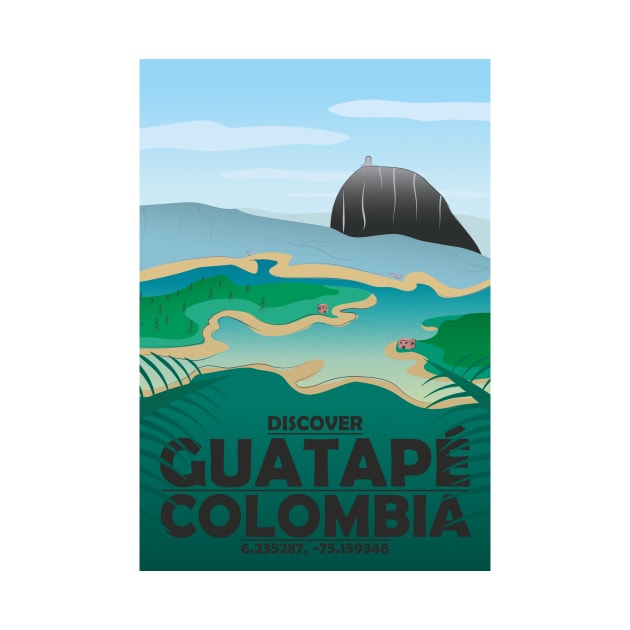 Guatepe Colombia Retro Travel by JDP Designs