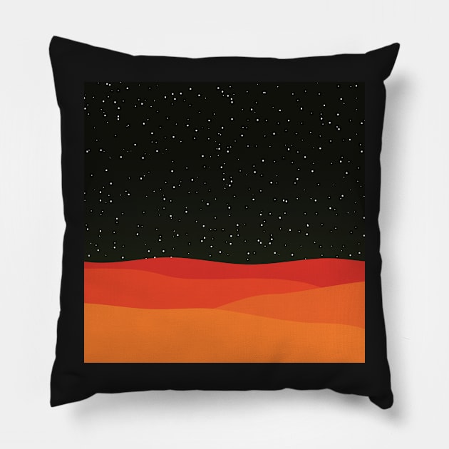 Night on Planet Mars Pillow by RedGraph