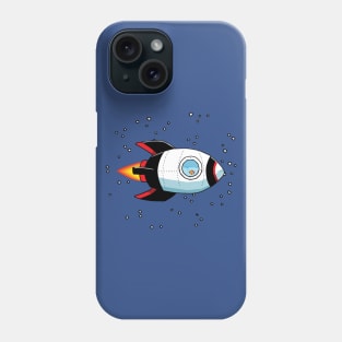 Goldfish Rocket ship and stars Phone Case