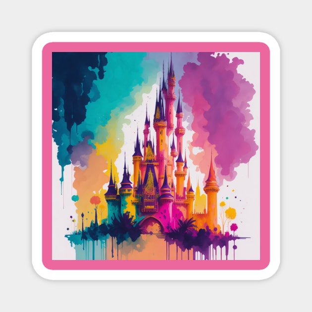 Princess castle Magnet by Mughzilla