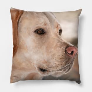 Painting of a Gorgeous Golden Retriever Pillow