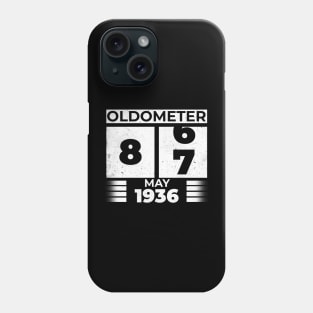 Oldometer 87 Years Old Born In May 1936 Phone Case